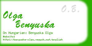 olga benyuska business card